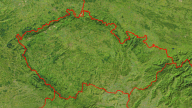 Czech Republic Satellite + Borders 800x450